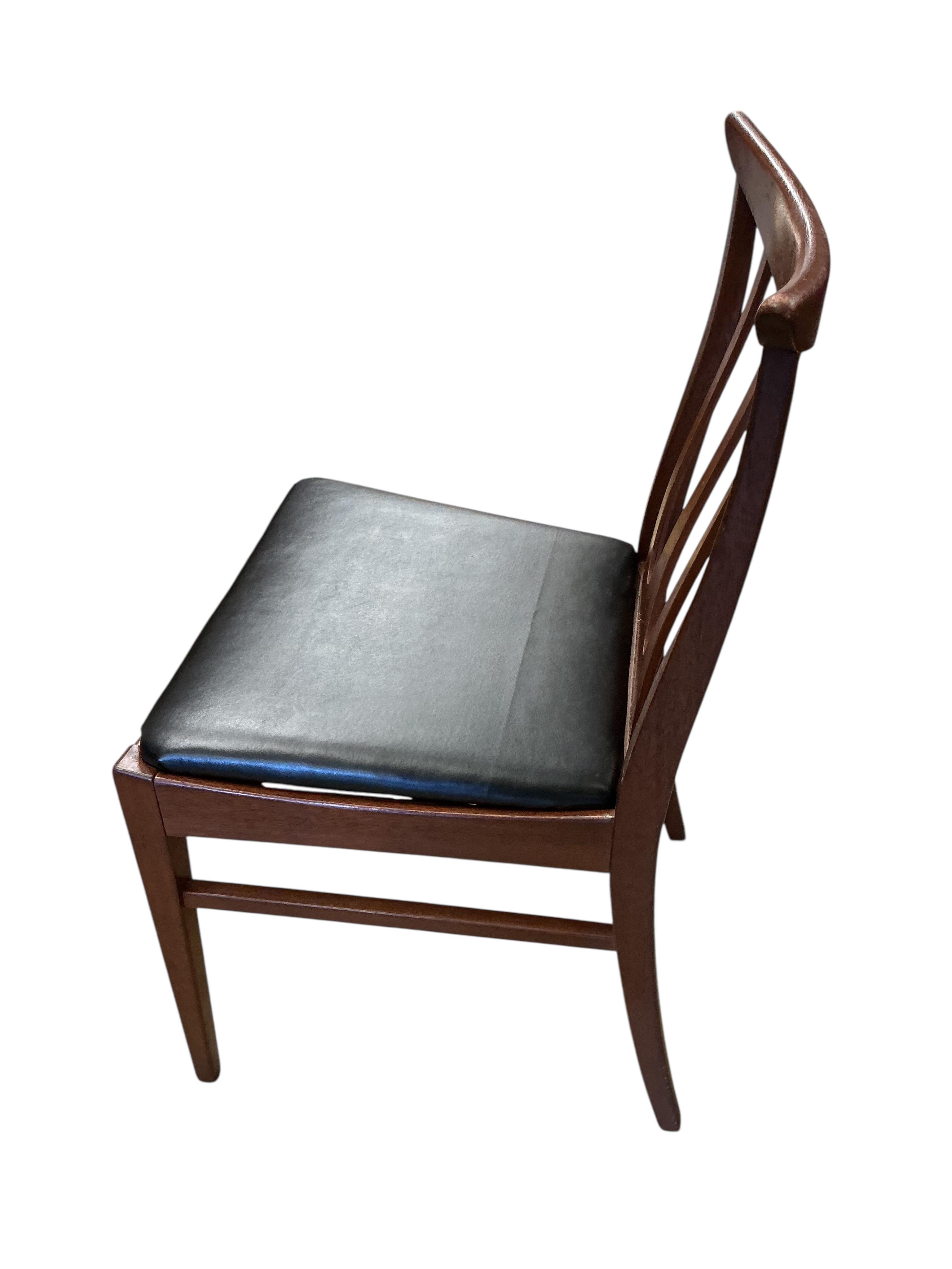 Five mid century G-Plan Brasilia teak dining chairs, width 40cm, height 82cm